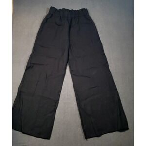 G. Label Pants Womens 6 Black Linen Wide Leg Elastic Waist GL50142/0